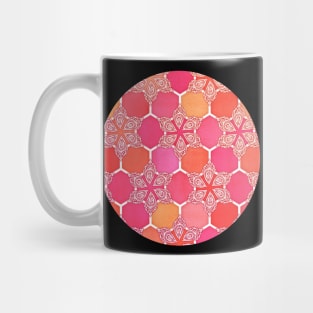 Pink Spice Honeycomb - Doodle Hexagon Pattern Mug